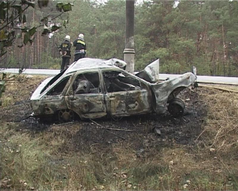 Под Киевом Ford врезался в столб и сгорел с водителем / magnolia-tv.com