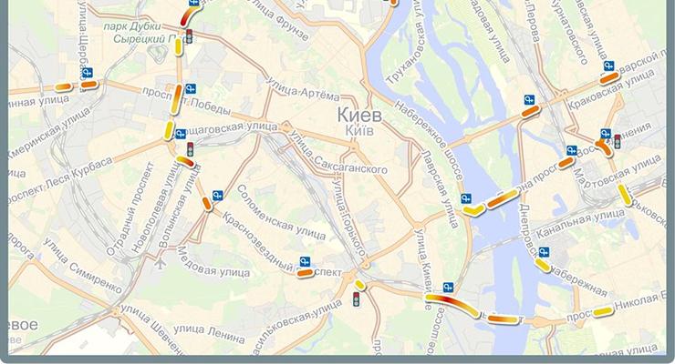 Самые аварийные места на карте Киева