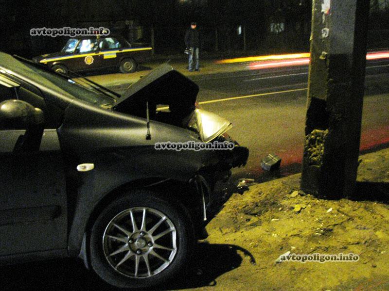 В Киеве Hyundai врезался в столб, объезжая собаку / avtopoligon.info
