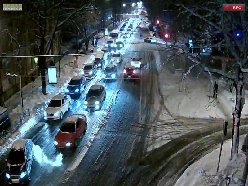 Пробки: Киев снова застрял в снегу на 10 баллов / videoprobki.ua