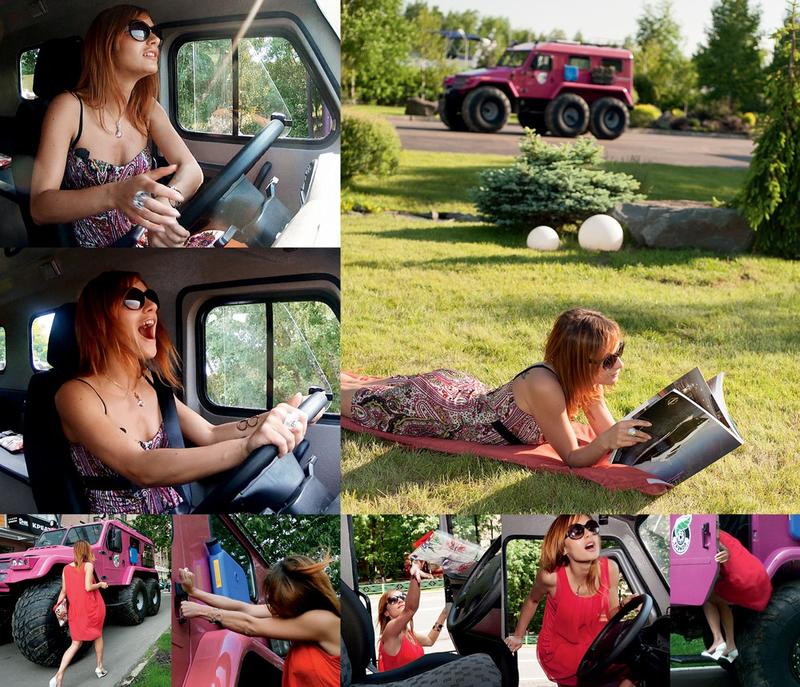 Брутальный гламур: дама за рулем розового вездехода / topgearrussia.ru