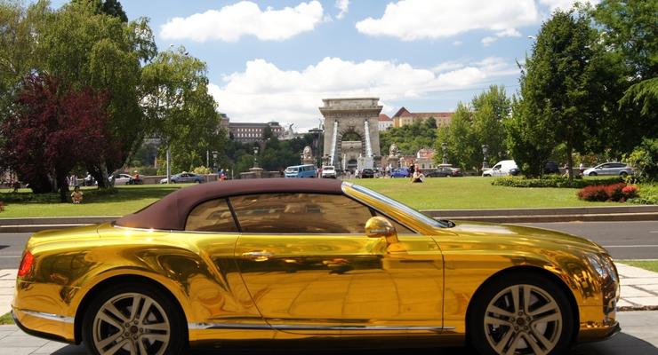 Золотой Bentley Continental GTC из Донецка