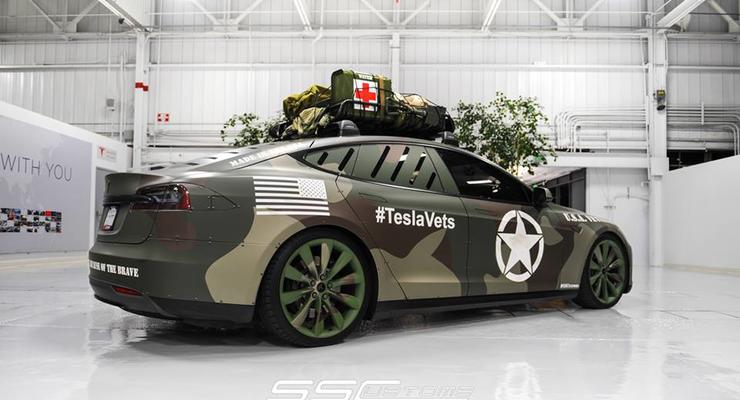 Тюнинг-ателье представило военную версию Tesla Model S (фото)