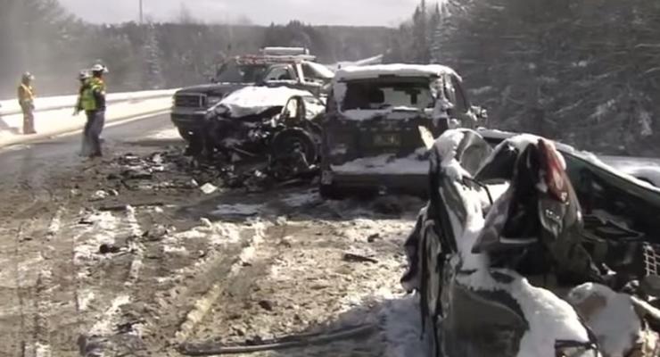 В США в массовой аварии разбились 75 машин (видео)