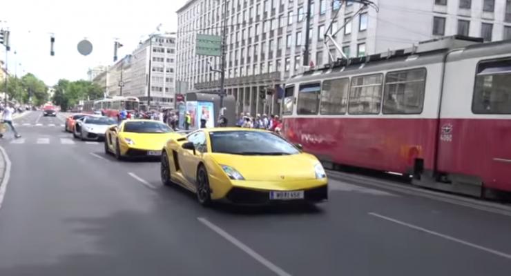 В столице Австрии прошел парад суперкаров (видео)