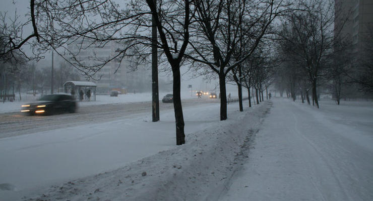 Из-за снегопада пробки в Киеве достигли десяти баллов