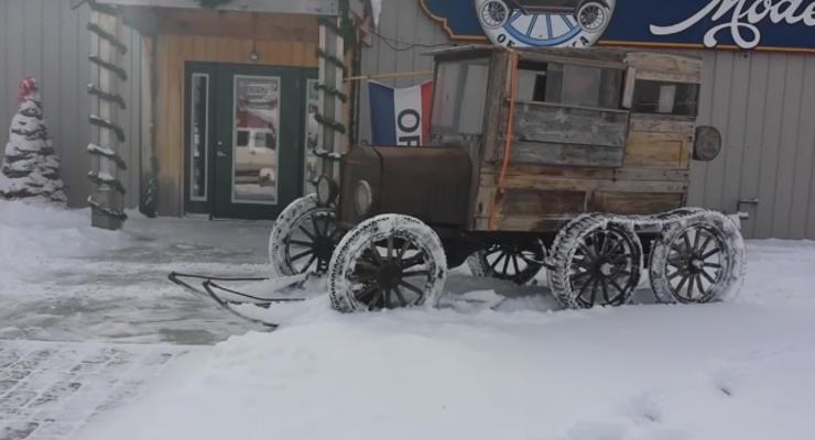 Каким был первый серийный снегоход на базе Ford Model T