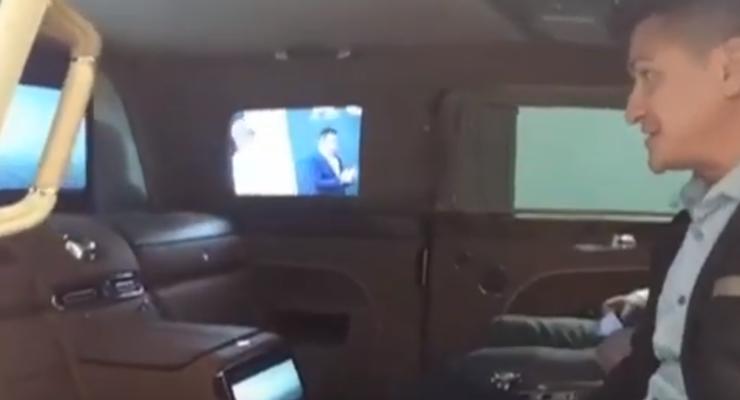 Огромные мониторы вместо стекол: Салон лимузина Путина показали на видео
