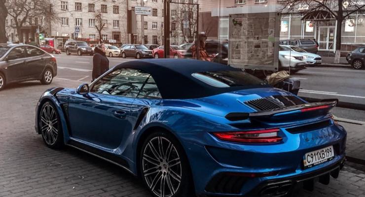 В Киеве засняли агрессивный тюнингованный суперкар Porsche