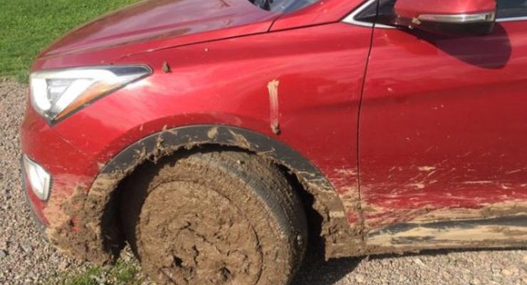 Машины посла Канады в Украине застряла в грязи на дороге в Черкасской области