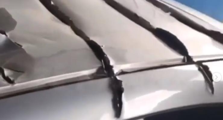 Пьяный пилот порезал крышу автомобиля пропеллером на лету - видео