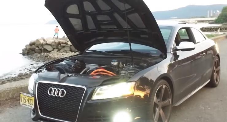 Мастера удивили сумасшедшим Audi S5 с двигателем от Tesla Model S