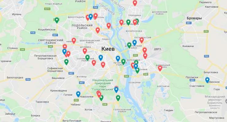 Появилась карта заправок работающих в Киеве во время войны