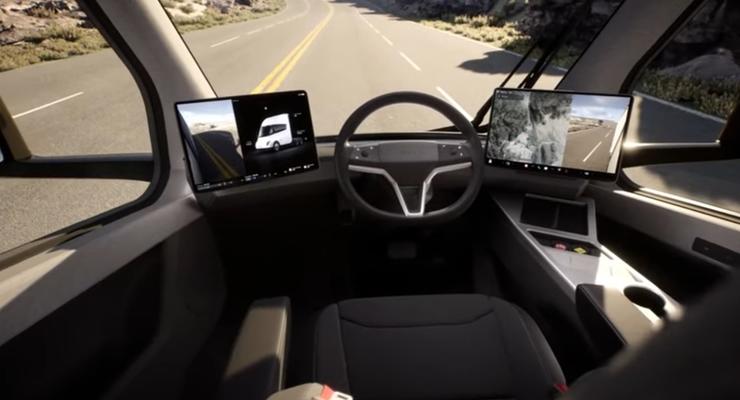 Салон грузовика Tesla Semi впервые попал на видео