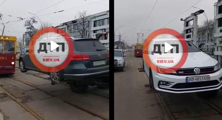 У Києві розпочалася масова евакуація авто з трамвайних колій